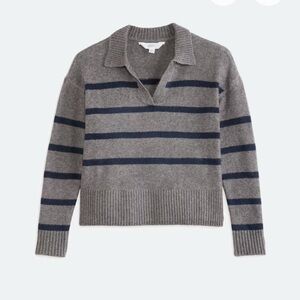 Market & Spruce Gray and Blue V-Neck Sweater